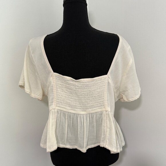 American Eagle Outfitters Cream Blouse - Picture 2 of 11